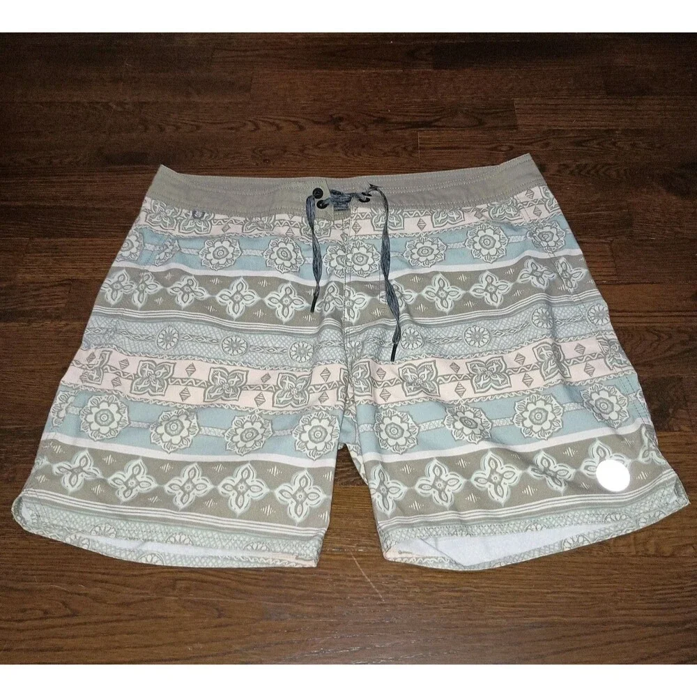 Roark The Passage Board Shorts Mens 34 Aztec Print Drawstring Swim Surf Unlined